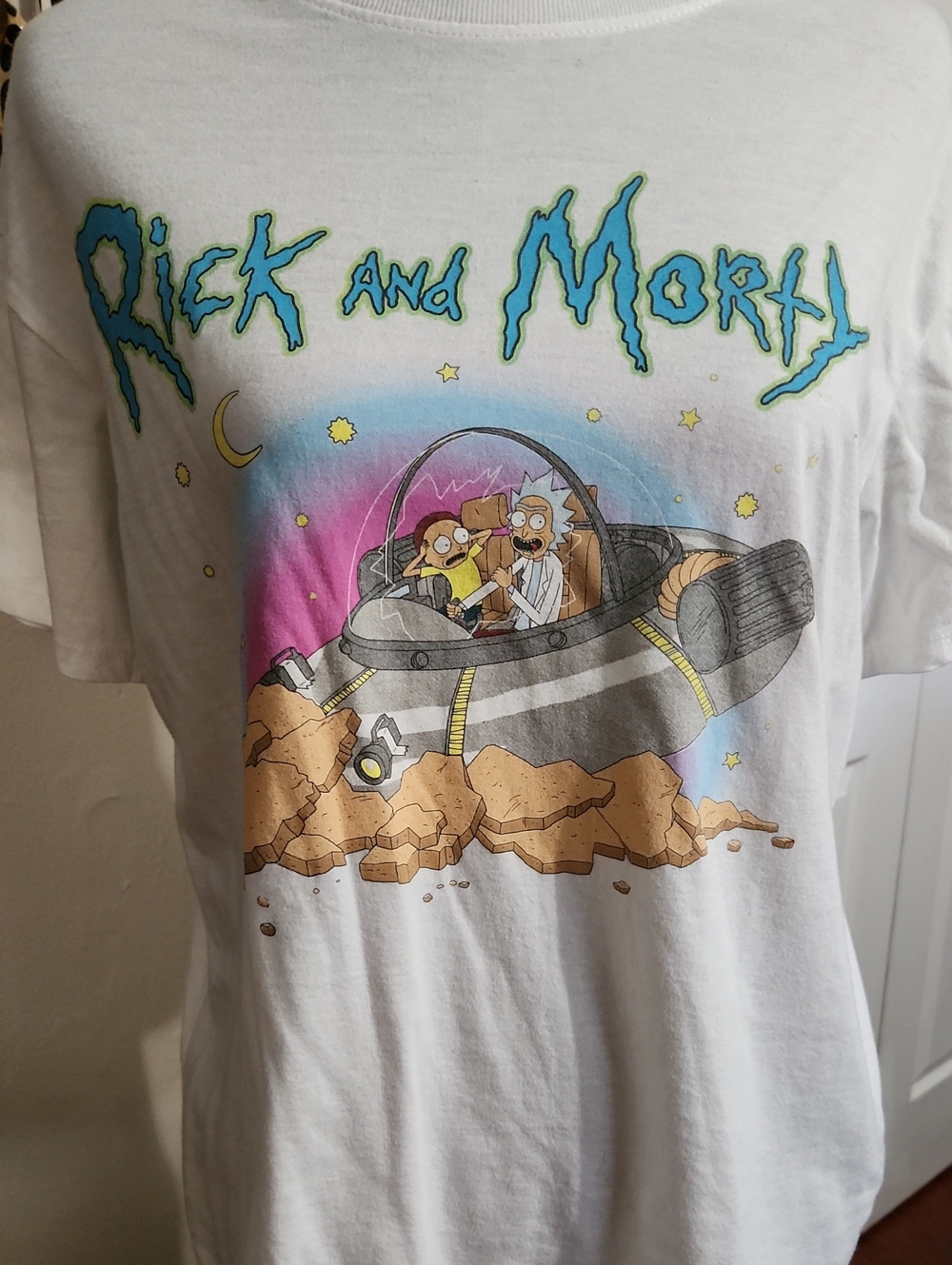 Rick and Morty White Short Sleeve Graphic Tee  (adult swim)